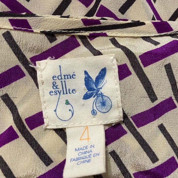 Anthropologie Edme & Esyllte Silk Top Size 4 - Picture 7 of 9